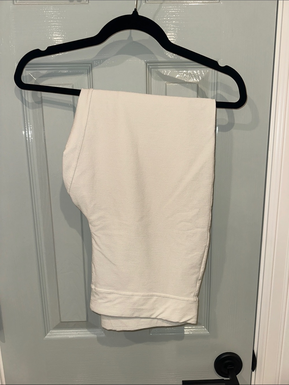 Eileen Fisher Cream Wide-Leg Knit Trousers
